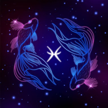 Pisces zodiac sign clipart