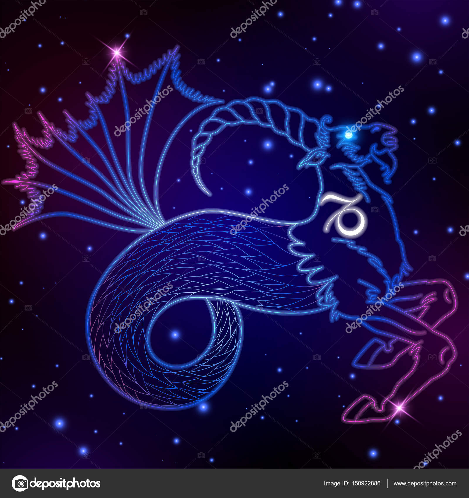 Signo del zodíaco capricornio Vector de stock #150922886 de ©littlepaw, image size:1600x1700