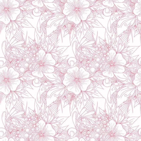 Romantic floral decorative seamless pattern — Stock Vector