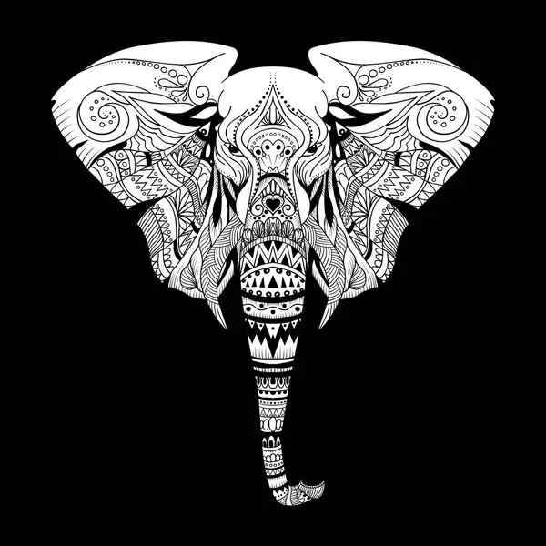 Elefante ornamental étnico — Vector de stock