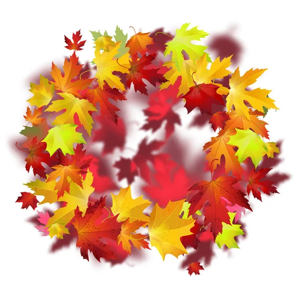 Фон с красочными осенними листьями — стоковый вектор