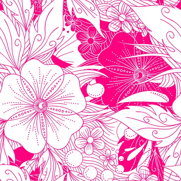Romantic floral decorative seamless pattern — Stock Vector