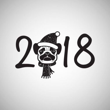 Yeni yıl köpek tebrik kartı 