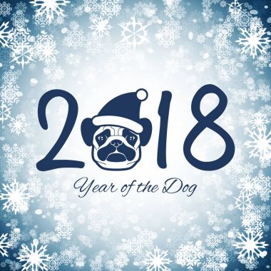 Yeni yıl köpek tebrik kartı 