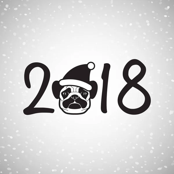Nuevo año de la tarjeta de felicitación del perro — Vector de stock