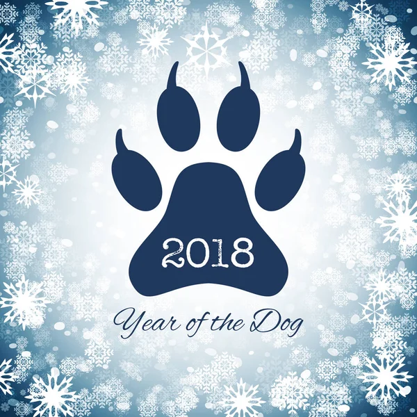 Año Nuevo de la tarjeta postal de vacaciones para perros — Vector de stock