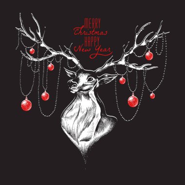 Sevimli geyik Noel Kartpostalı