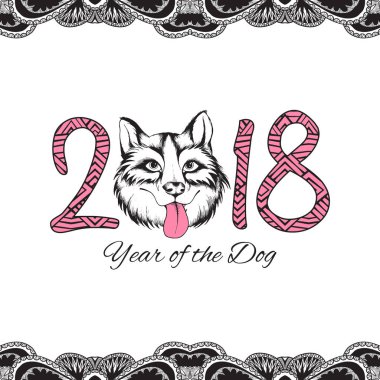 Mutlu yeni yıl köpek kartı