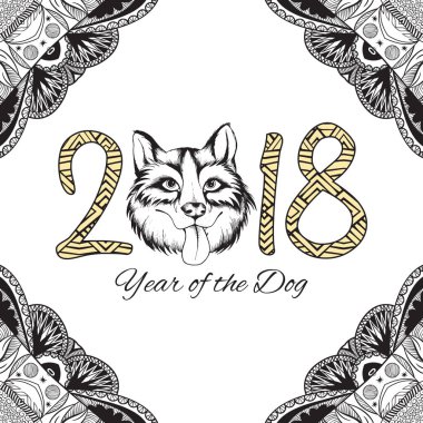 Mutlu yeni yıl köpek kartı