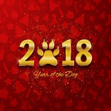 Köpek kartpostal pençe ile yeni yıl 