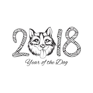 Mutlu yeni yıl köpek kartı