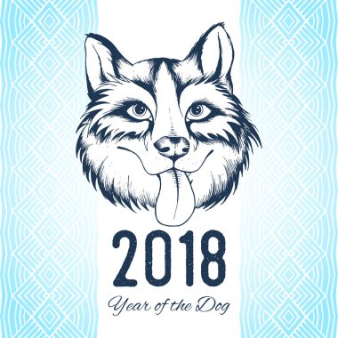 Mutlu yeni yıl köpek kartı