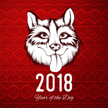 Mutlu yeni yıl köpek kartı