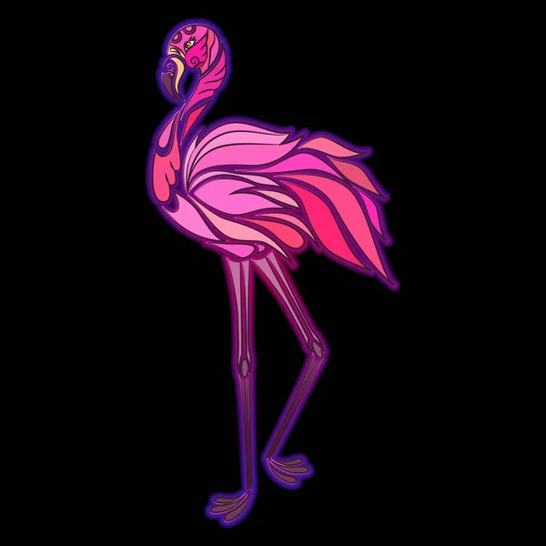 Красивый декоративный розовый фламинго — стоковый вектор