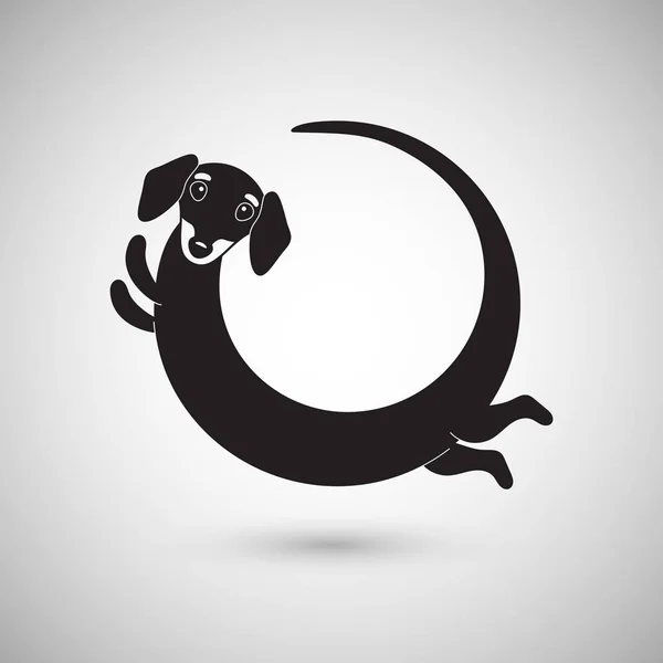 かわいい面白いダックスフント犬 — ストックベクタ
