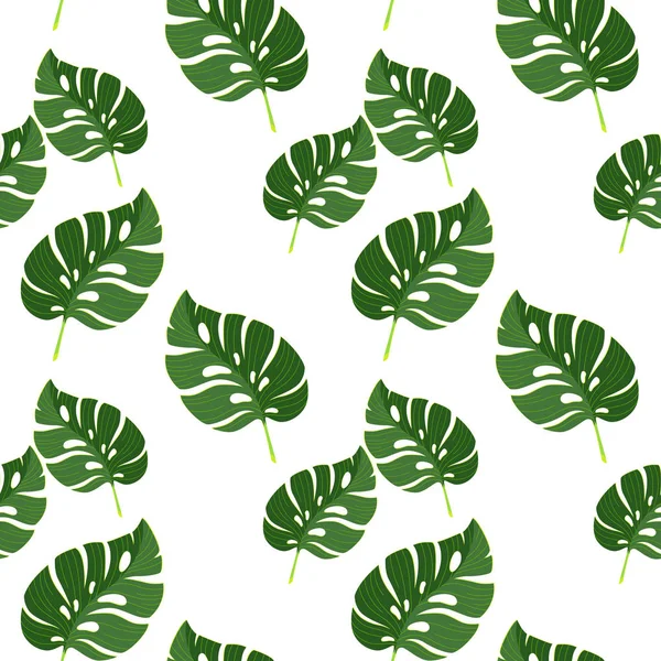 Patrón con hojas de la selva tropical monstera — Vector de stock