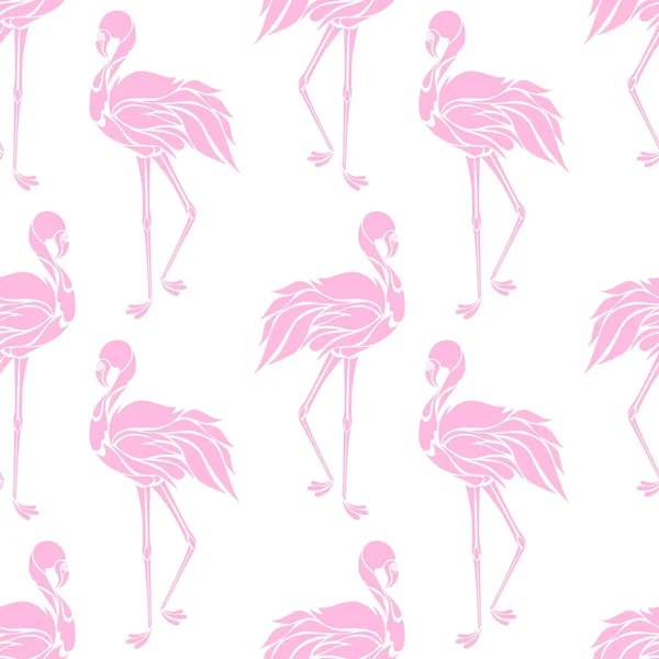 Nahtloses Muster mit rosa Flamingos — Stockvektor