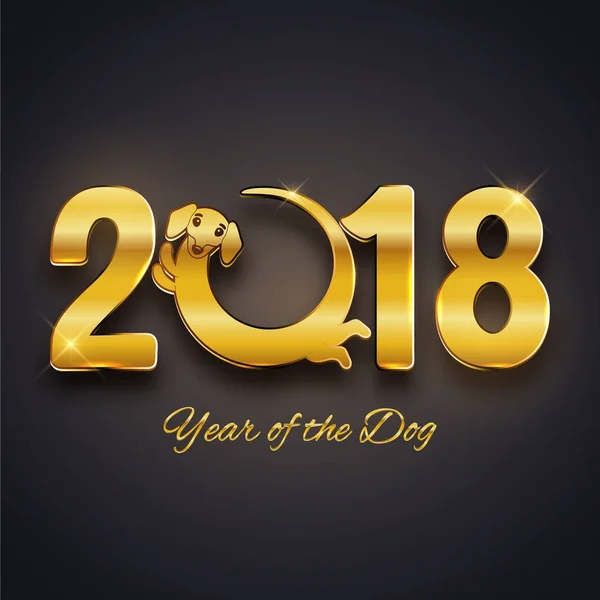 Gelukkig nieuw jaar van de hond 2018 — Stockvector