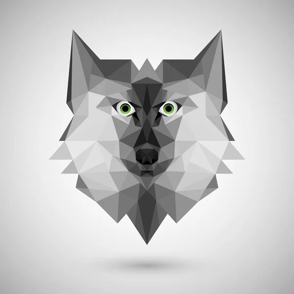 Testa di lupo poligonale — Vettoriale Stock