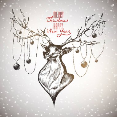 mutlu Noeller ve mutlu yeni yıl Kartpostalı