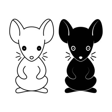 Fare, Fare simgesi, yılın sembolü, Çin burcu, vektör işareti