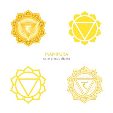 Manipura, solar plexus chakra symbol. Colorful mandala. Vector i clipart