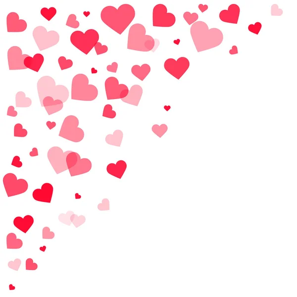 Hearts romantic background, cute Valentine design, vector illust — 스톡 벡터