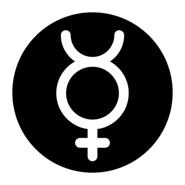 Merkür sembolü, gezegen simgesi, vektör illüstrasyonu