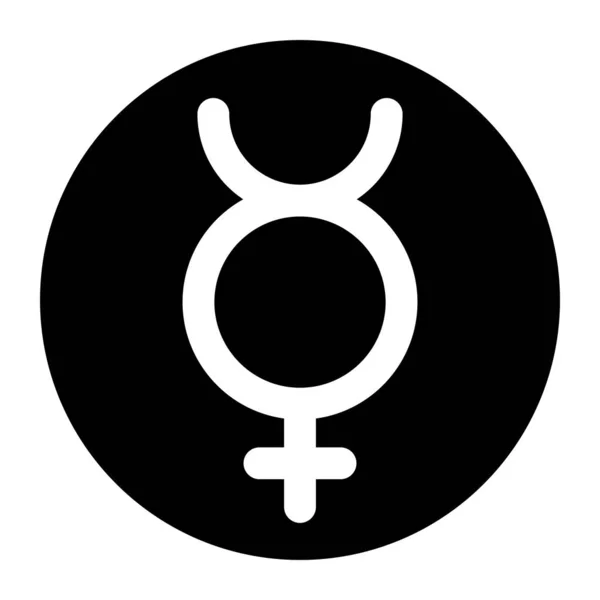Mercurio símbolo, icono de signo de planeta, ilustración de vectores — Archivo Imágenes Vectoriales