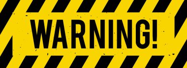 Siyah ve sarı uyarı işareti, dikkat, vektör çizimi