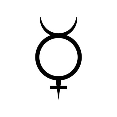 Merkür sembolü, gezegen simgesi, vektör illüstrasyonu