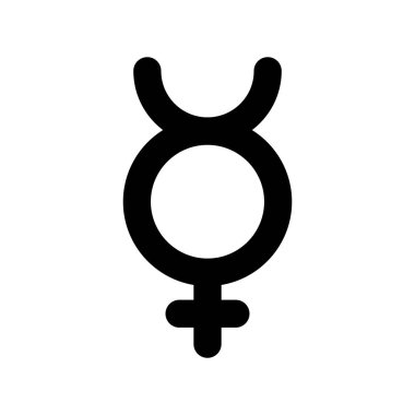 Merkür sembolü, gezegen simgesi, vektör illüstrasyonu