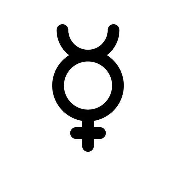 Mercurio símbolo, icono de signo de planeta, ilustración de vectores — Vector de stock