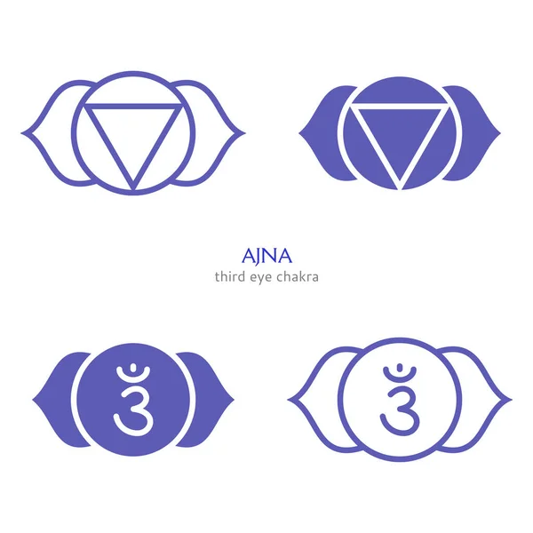 Ajna, trzeci czakra oka symbol. Kolorowa Mandala. Wektor Illustra — Wektor stockowy