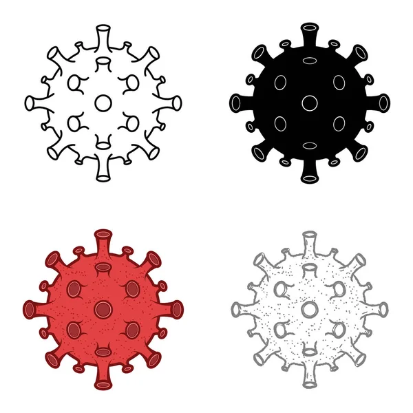 Icône Cellule Coronavirus Pandémie Maladie Virus Covid Illustration Vectorielle — Image vectorielle
