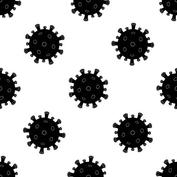 Coronavirus Cells Seamless Pattern Background Covid Pandemic Illustration Vectorielle — Image vectorielle