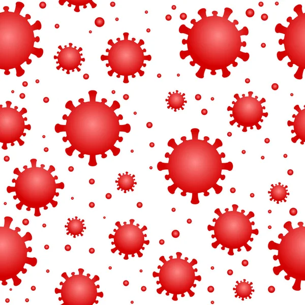 コロナウイルス細胞のシームレスなパターン背景 Covid 19パンデミック ベクターイラスト — ストックベクタ