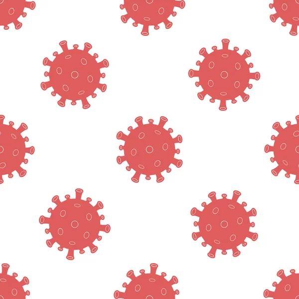 コロナウイルス細胞のシームレスなパターン背景 Covid 19パンデミック ベクターイラスト — ストックベクタ