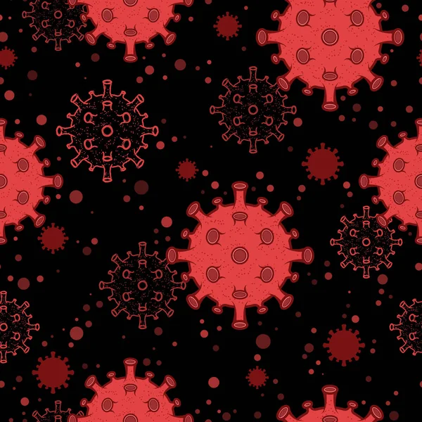 Coronavirus Cells Seamless Pattern Background Covid Pandemic Vector Illustration — Stock Vector