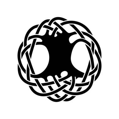 Yggdrasil Tree of Life, Scandinavian, Celtic symbol, ornamental design clipart