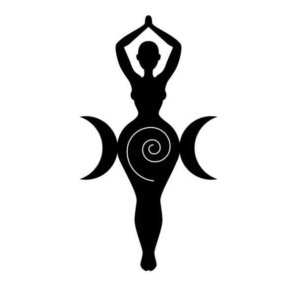 Sprial Dreifache Göttin Schöne Frauenfigur Die Mondzyklen Fruchtbarkeit Weibliche Macht Stockillustration