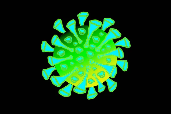 Coronavirus Covid Bajo Microscopio Virus Que Flota Entorno Celular Antecedentes — Foto de Stock