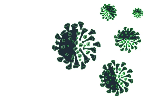 Coronavirus Covid Onder Microscoop Virus Drijvend Een Cellulaire Omgeving Achtergrond — Stockfoto