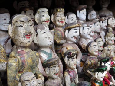 Vietnamca su kuklalar edebiyat Tapınağı, Hanoi, Vietnam, topluluğu