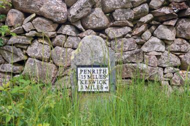 Eski stil milestone sahil Bisiklet rotası, Cumbria, İngiltere