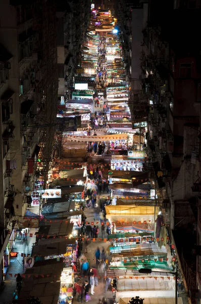Ночной рынок Фелле-стрит, Гонконг — стоковое фото