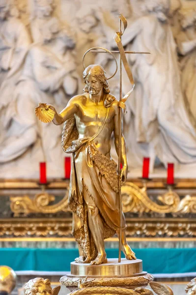Gouden Christusbeeld Basiliek Papale Santa Maria Maggiore Rome Rechtenvrije Stockafbeeldingen