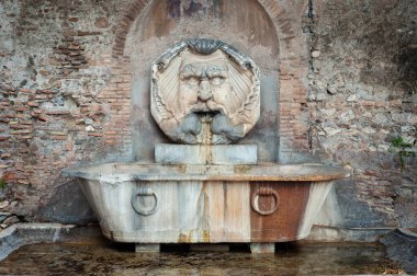 Maske Çeşmesi (Fontana Del Mascherone) by Giacomo della Porta (1532-1602) in the Piazza Pietro d 'Illiria in the Aventine Hill, Roma