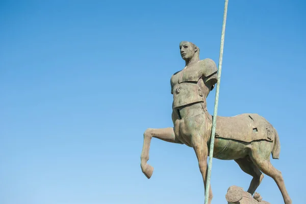 Mythical Centaur Statue Igor Mitoraj 1994 Forum Ancient City Pompeii — Stock Photo, Image