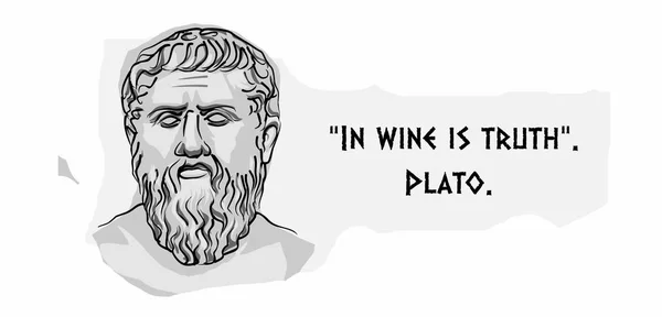 En el vino está la verdad. Plato — Foto de Stock